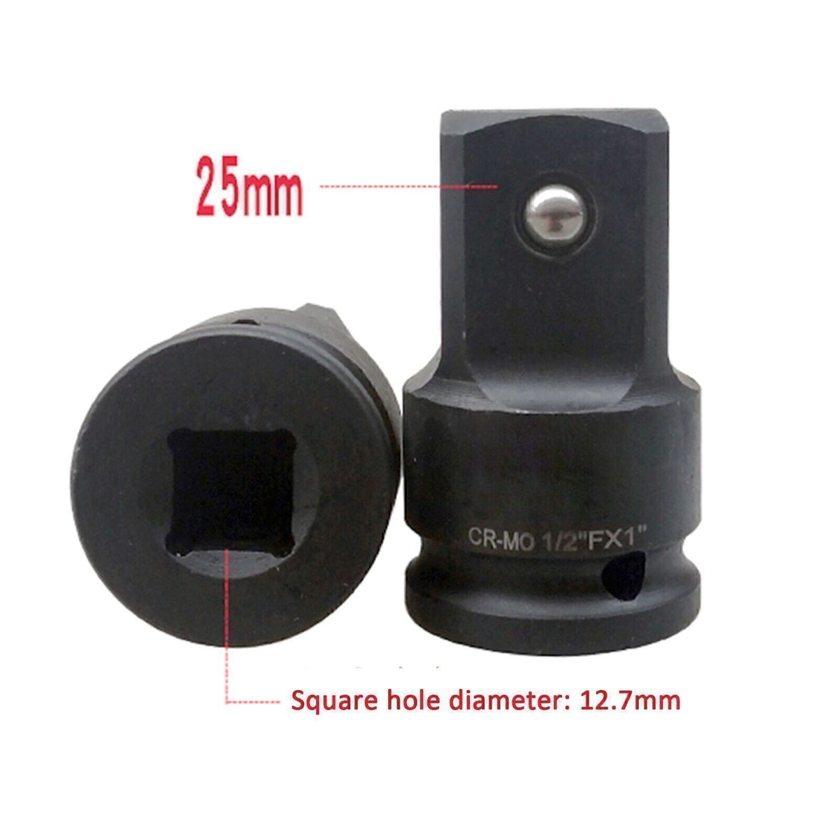 1/2 Inch Drive x 1 Inch Impact Socket Adapter Female to Male Cr-Mo