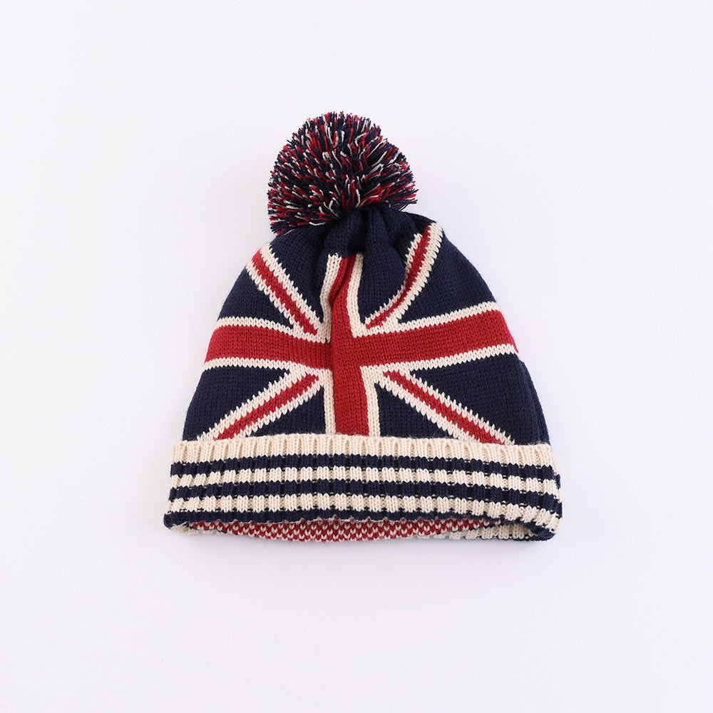 Knitted Woolly Hat Union Jack Unisex Adult Size British Flag Beany Cap UK
