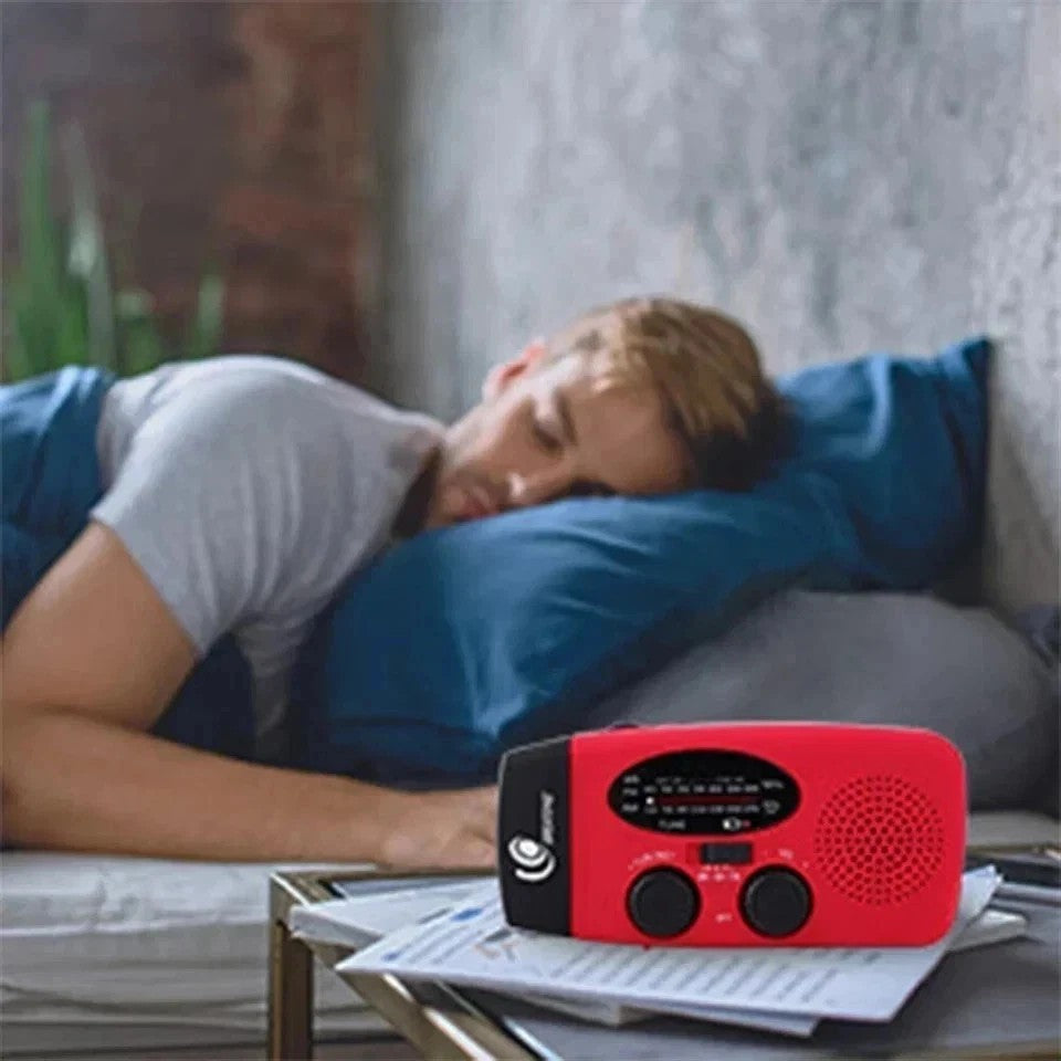 Wind Up Solar Radio Survival Hand Crank Dynamo AM / FM LED Flashlight for