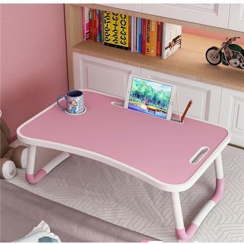 Folding Laptop Bed Table Lap Standing Tray Breakfast Desk With Cup Holder