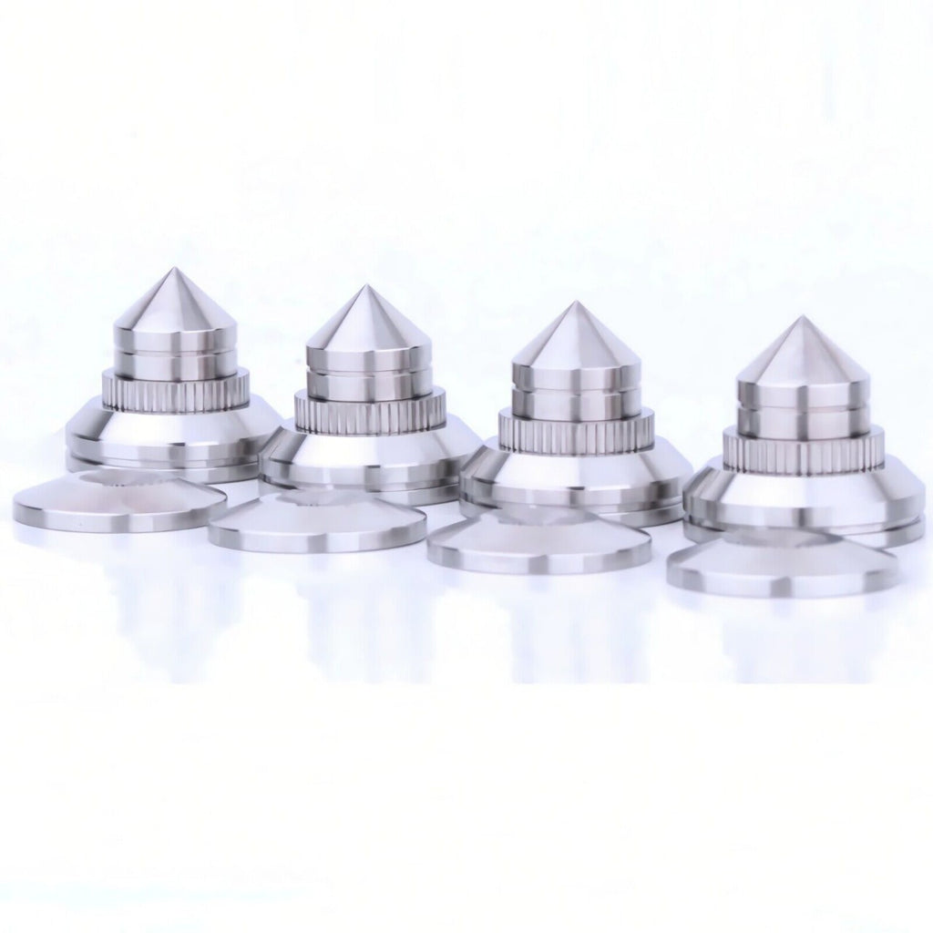 4PCS Adjustable Speaker Stand Turntable Isolation Feet Pad Stainless Steel Stand