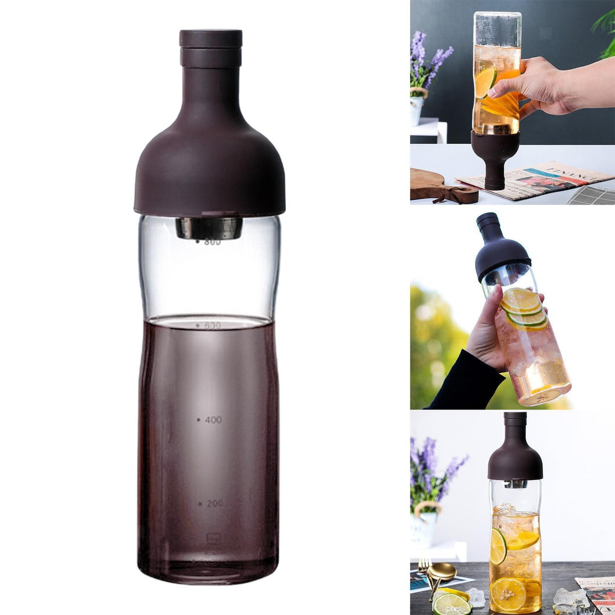 Airtight Cold Tea Brewing Portable-Glass Iced Tea Maker Bottle