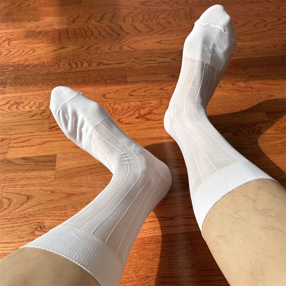 Men's Ultra Thin Sheer Socks 80% Polyamide 20% Spandex for Formal Dress Wear