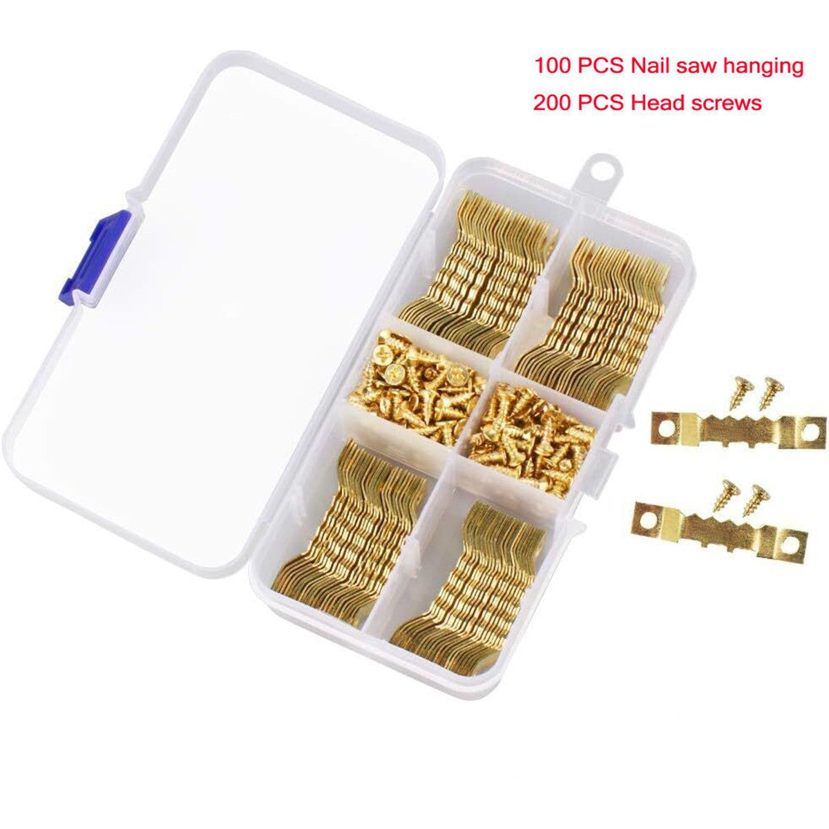 100x Sawtooth Picture Frame Wall Hangers Hardware Hanging Set with 200 Screws UK