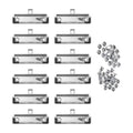 12Pack 10cm Metal Clipboard Clip with Rubber Grip, Silver(Glossy)