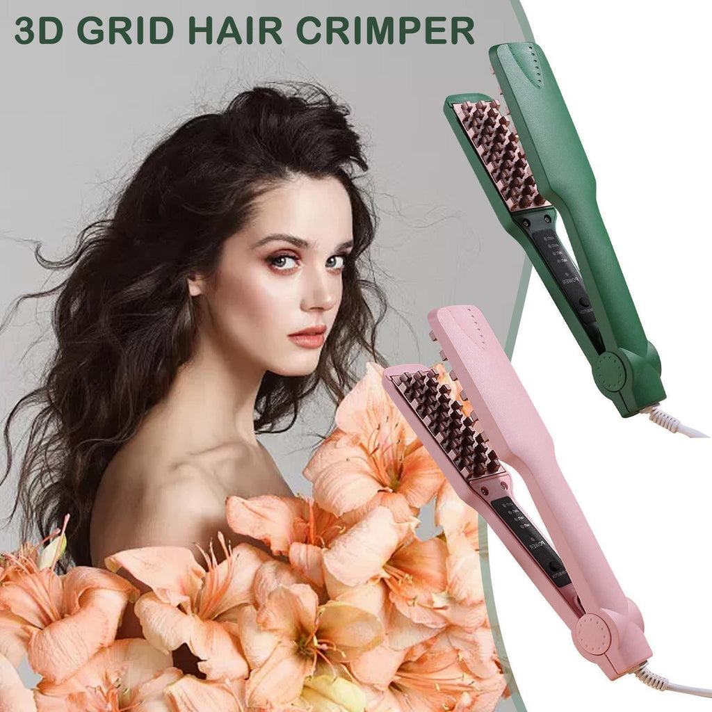 Fluffy Hair Curler Crimper, Ceramic Volumizing Hair Iron Straightener