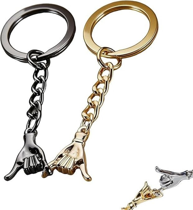 Matching Keychains for Couples, Pinky Promise Gift Matching Couples Keychain