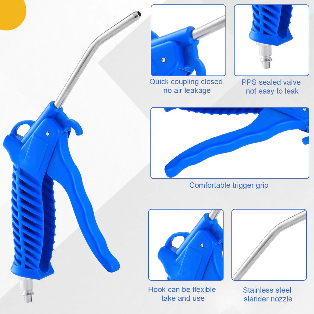 Air Duster Blow Gun 5m Recoil Hose Pipe Car Truck Lorry Dust Blower Clean