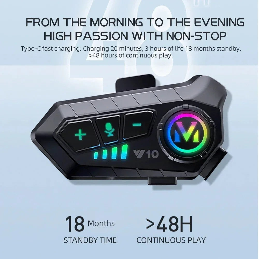 Bluetooth 5.3 HiFi Wireless Motorbike Call Headphone Motorcycle Helmet Headset