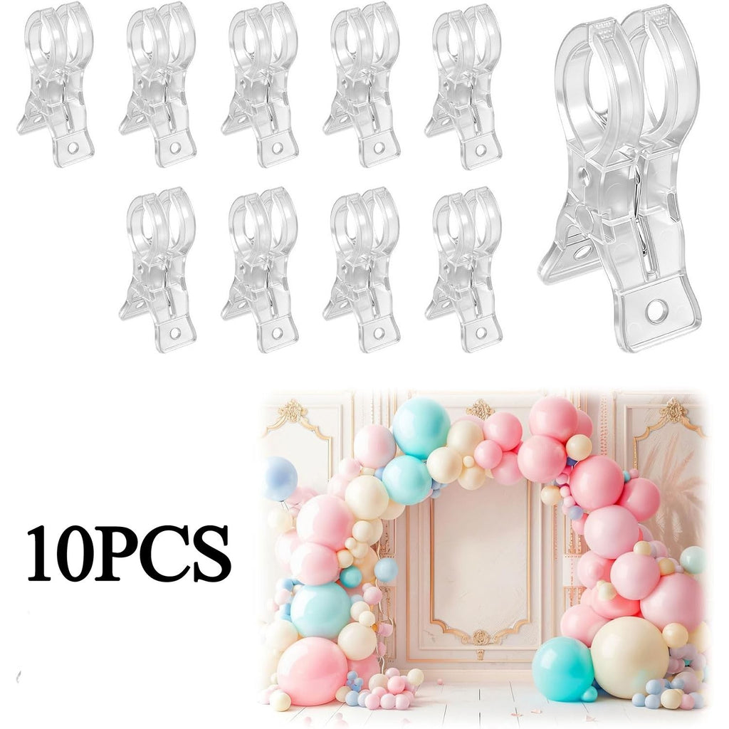 10PCS Transparent Large Balloon Clips Arch Spring Clamps for Wedding DIY