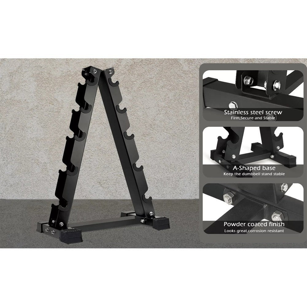 5 Tier Vertical Dumbbell Storage Rack Weight Stand Home Gym Fitness Storage UK