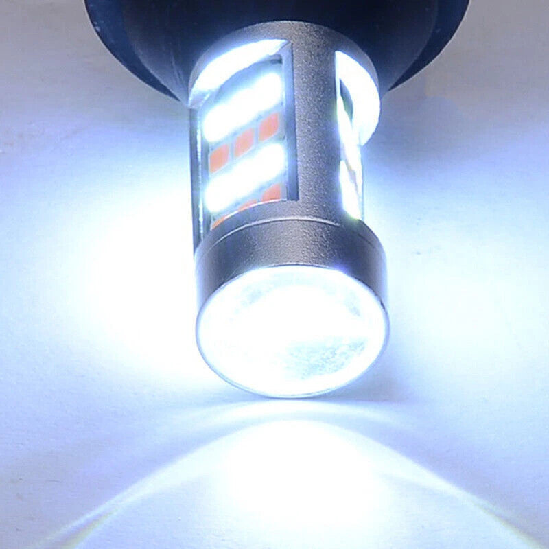 2x 1156 P21W S25 BA15S 42LED Switchback White DRL Amber Turn Signal Light