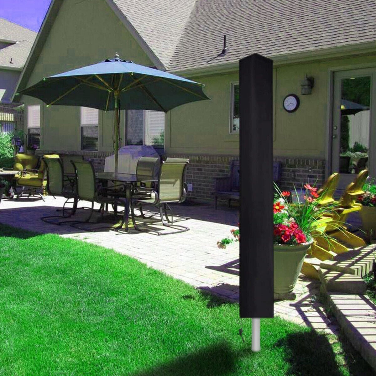 4Pcs Heavy-Duty Waterproof Rotary Washing Line Cover with Zip Protection