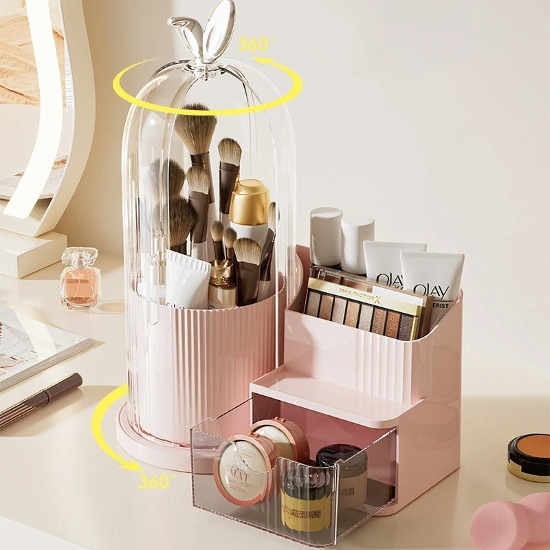 Sliding Lid Toothbrush Organizer,Rotating Toothbrush Holder,Porta Cepillos