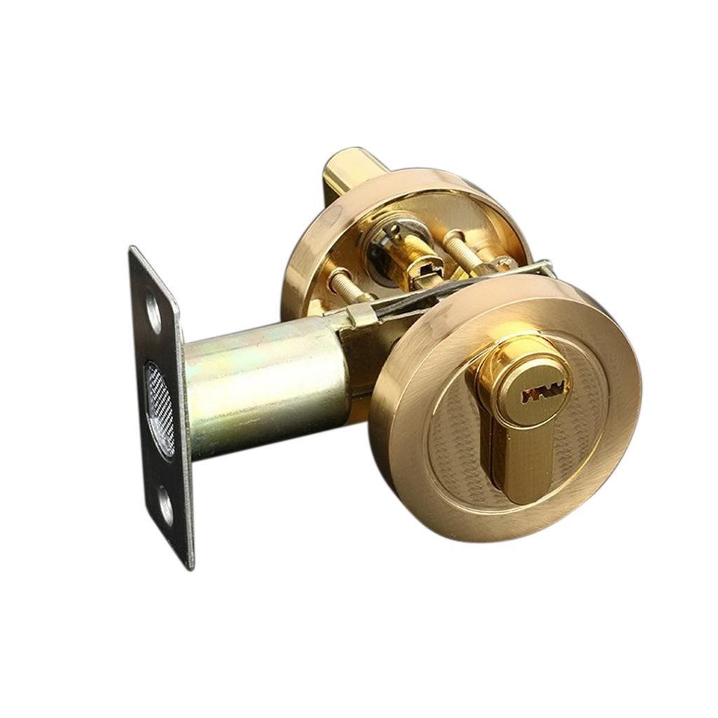 Brass Cylinder Deadbolt Door Lock Security Dead Bolt Locks With 3 Keys #4