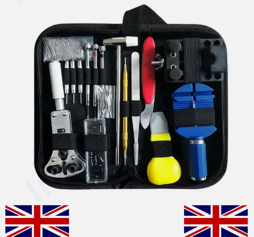 147PCS Watch Repair Tool Kit Back Case Opener Remover Spring Pin Bars Watchmaker