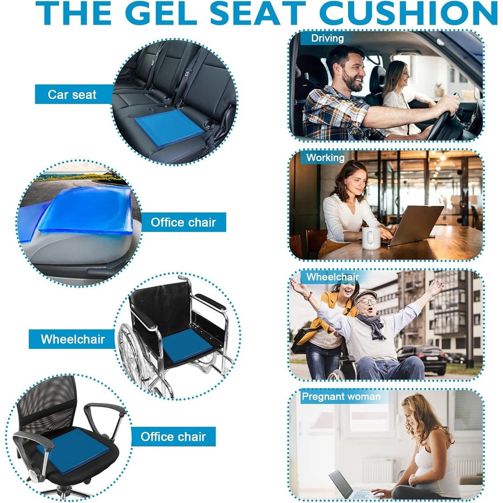 Motorcycle Seat Gel Pad Shock Absorption Mats DIY Soft Cooling Cushion 25*25*2CM