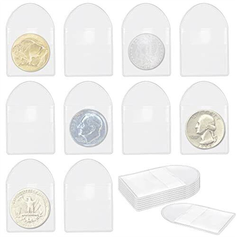 25x Single Pocket Coin Sleeves Holders 2inch Coin Flips Plastic Coin Protector