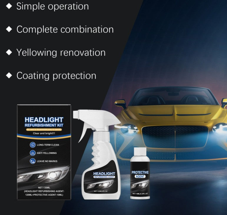 Q4 Headlight Restoration,Automotive Tourgoing Headlamp Restoration Fluid Kit