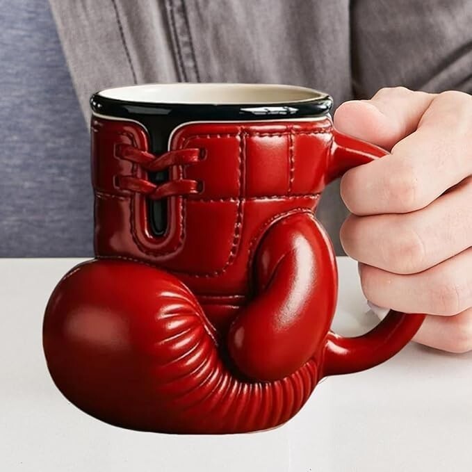 12Oz Boxing Glove Mug, Novelty Shaped Boxing Mug,Sports Lovers Coffee Cup Gift