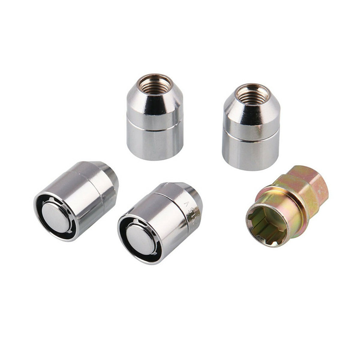 Accessory Car Anti Theft Security Locking Wheel Lug Nuts & 1 Keys Kit M12x1.5