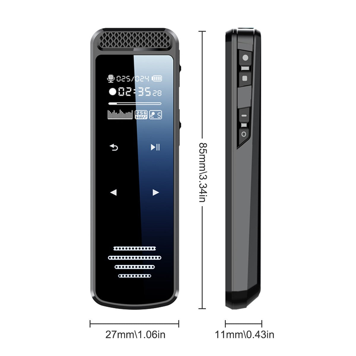 Portable Digital Voice Activated Dictaphone Audio Sound Recorder MP3 Player UK