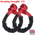 2X Soft Shackle Sleeve Fiber Synthetic Winch Recovery Rope 17 Tons 38000LBS