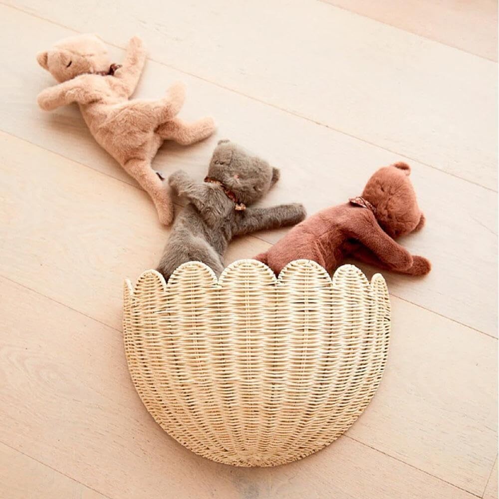 Scallop Wall Basket Scalloped Wall Wicker Basket 36*20CM