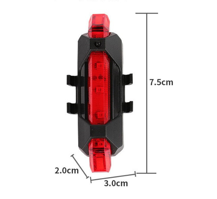 5 LED Front Rear Bike Light USB Rechargeable Cycling Safety Warning Light