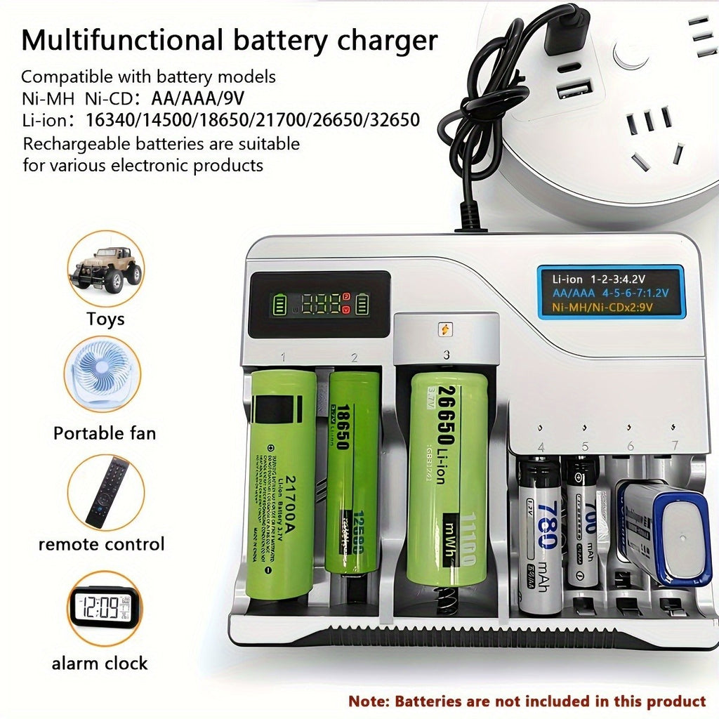 USB Plug Fast Battery Charger For 3A Rechargeable Batteries Universal Multi Solt