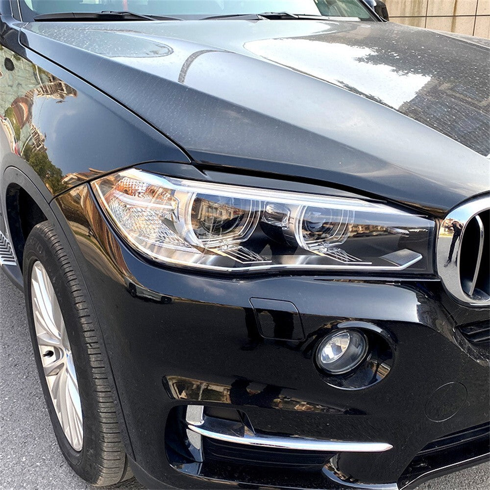 F15 Headlight Cover Eyelid Gloss Black Eyebrow for BMW F15 X5 F16 X6 2014-2018