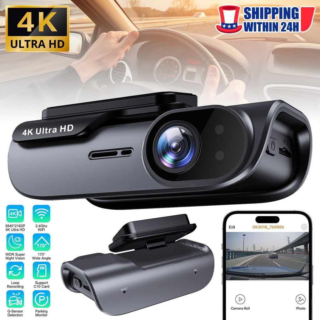 GPS HD 4K Dash Cam Wireless WiFi Front Car DVR Camera Video Recorder G-Sensor-UK