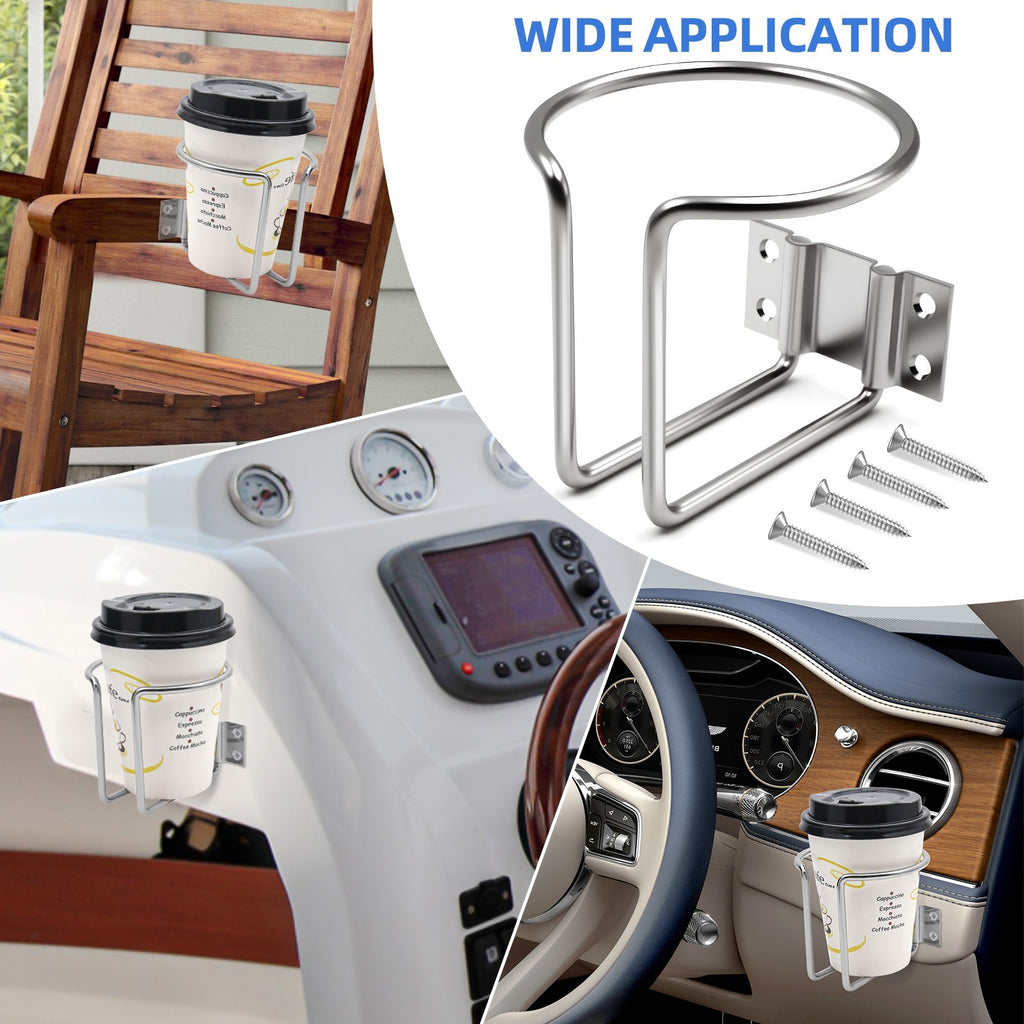 Universal Stainless Steel Car Drink Holder Cup Holders for Boat Truck Marine 2x