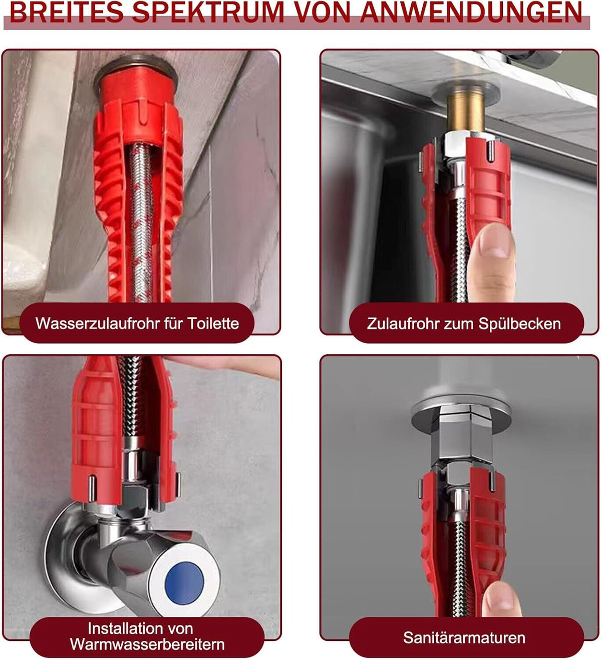 14 IN 1 Faucet Sink Wrench plumbing Tool Pipe Tap Spanner Set Bathroom Kitchen