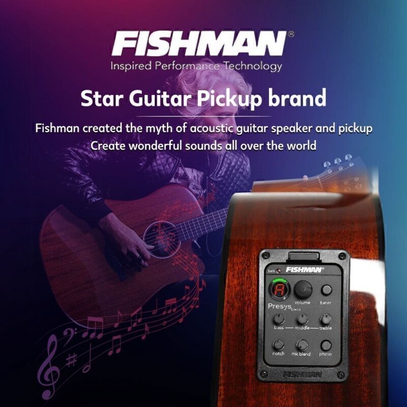 Fishman 4 Band 301 EQ Tuner Mic Presys Blend Acoustic Guitar Pickup Preamp UK