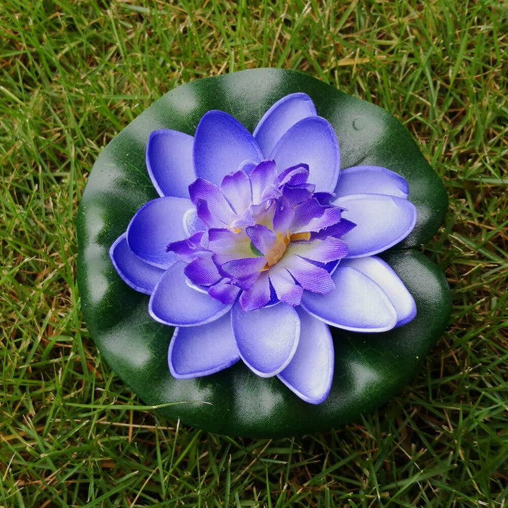 5X 10cm Artificial Lotus Water Lily Flowers Floating Pool Pond Plant Decor UK