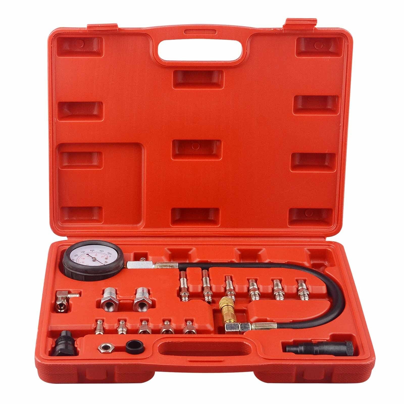 20Pcs Diesel Engine Compression Tester Kit Auto Cylinder Pressure Test Tool Set
