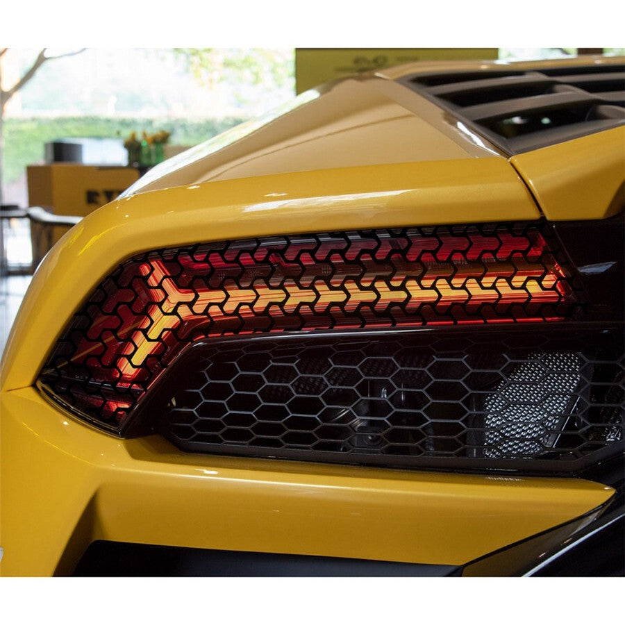 2x Car Rear Tail Light Cover Black Honeycomb Sticker Tail-lamp Decal Accessories