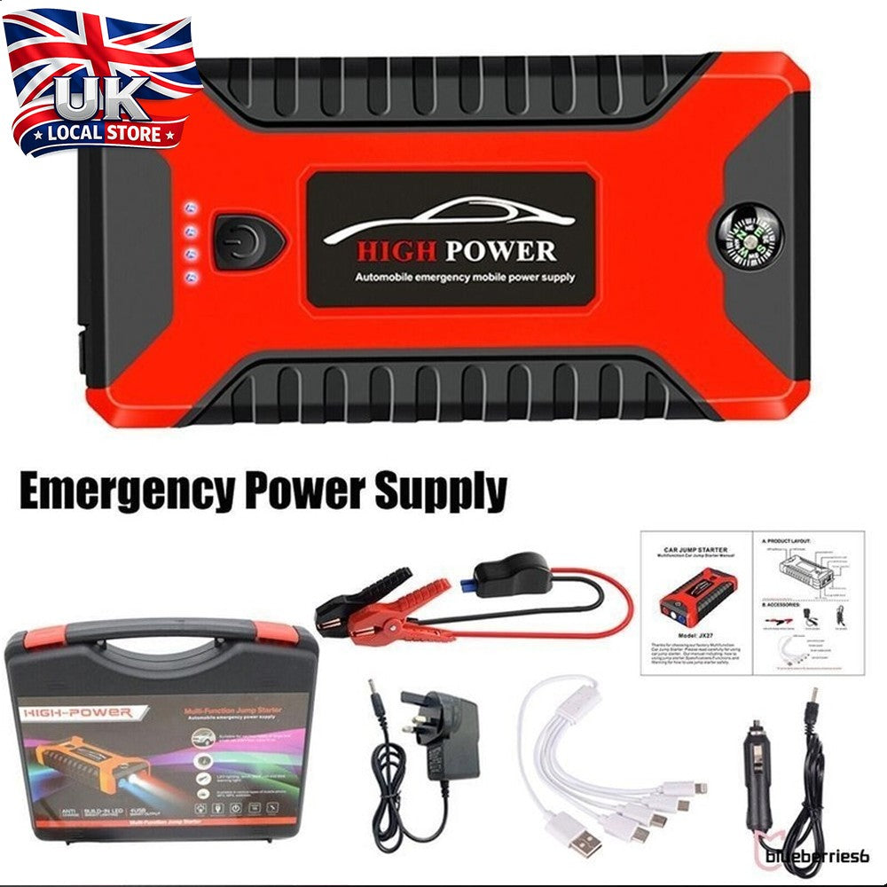 Car Jump Starter 99800mAh 12V Pack Booster Battery Charger Emergency Power Bank