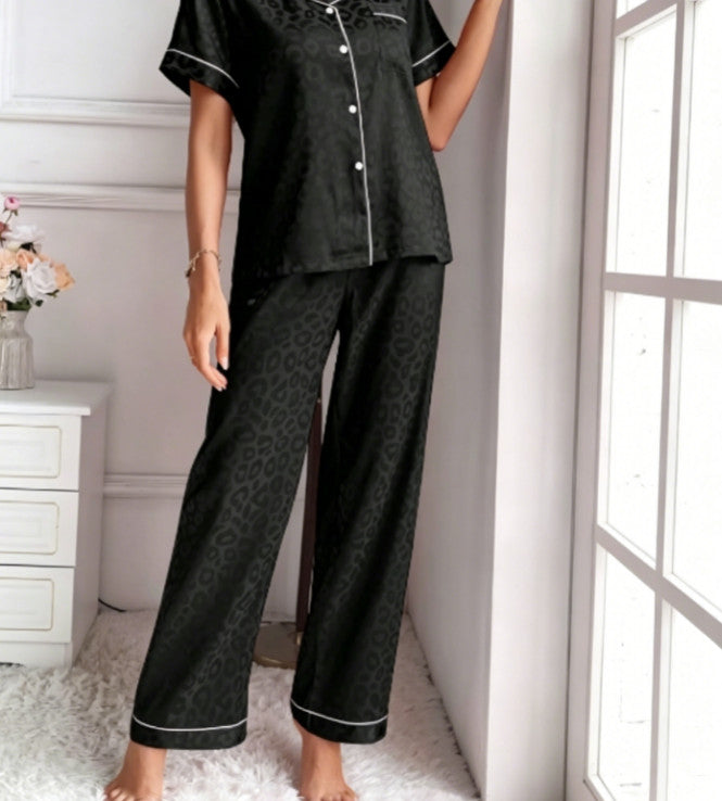 Womens Ladies Satin Nightwear Pyjamas 2Pcs Set Silk PJS Short Sleeve Sleepwear