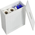 White Slimline Shaker Unit Multi purpose Bathroom Toilet Roll Storage Tidy Box