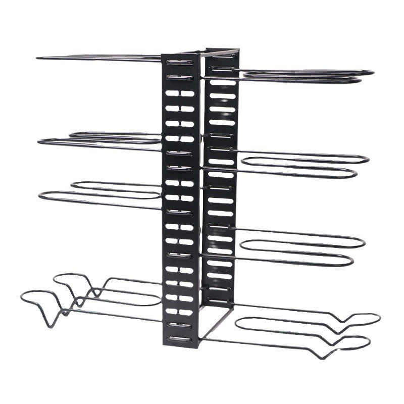 8 Tiers Non-slip Pot Rack Organizer Lid Pan Storage Holder Shelf Space Saving UK