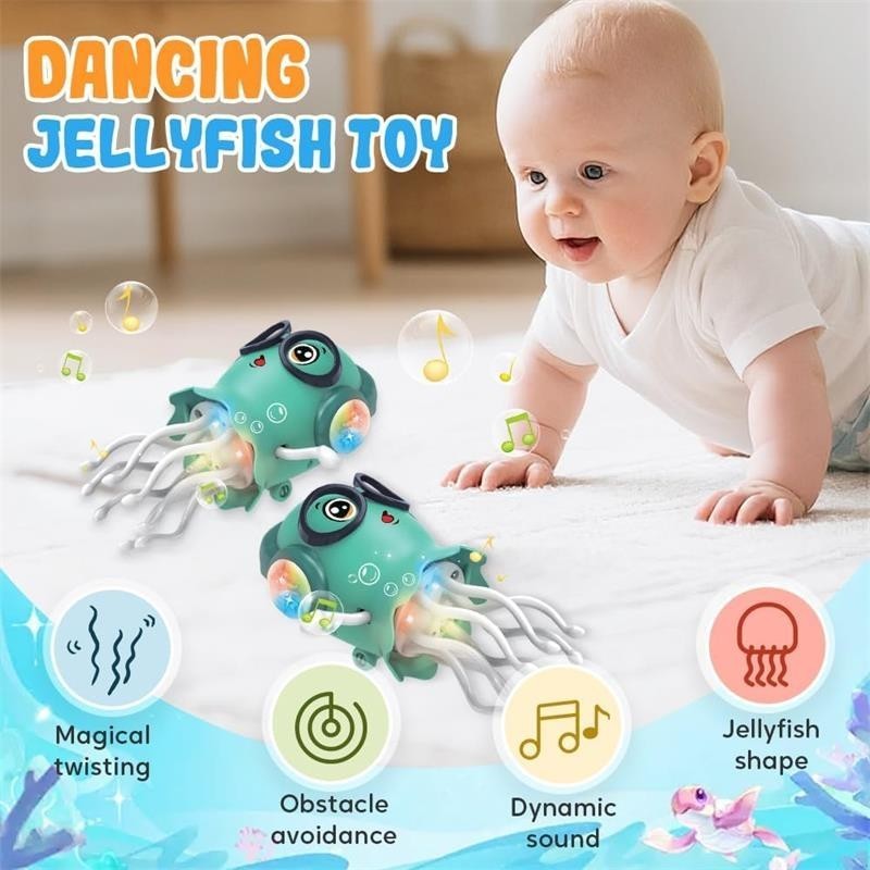 Dancing Jellyfish Baby Toy, Tummy Time Toys for Kids,Magic Electric Dancing