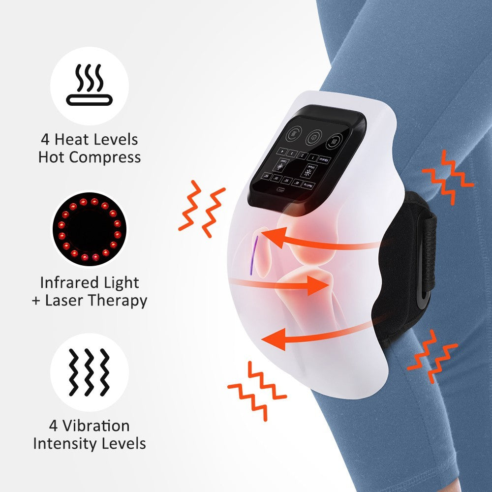 4-in-1 Cordless Knee Massager with Heat Vibration Red Light Therapy Pain Relief