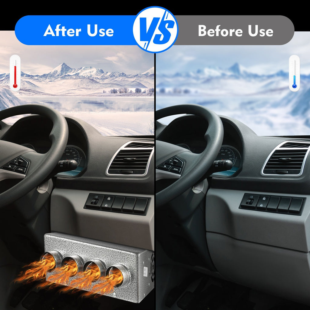 Universal Under Dash Heater 12V Heat Defroster w/ Speed Switch Car Truck 4 Ports