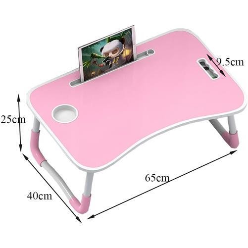 Folding Laptop Bed Table Cup Holder Lap Standing Desk Tray Breakfast Portable