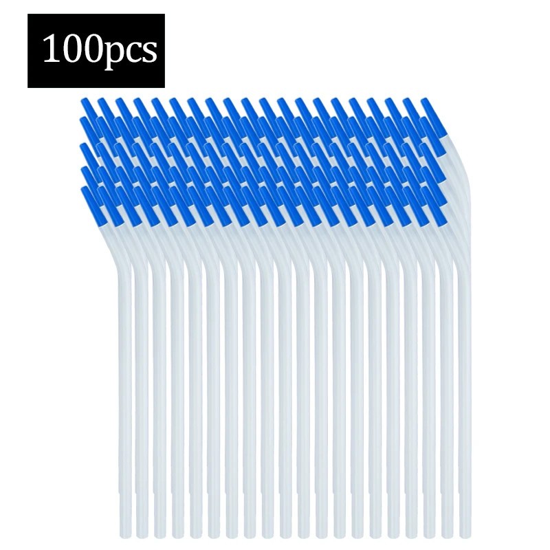 100Pcs Dental Disposable Saliva Ejector Surgical Suction Tips Suction Tube Long