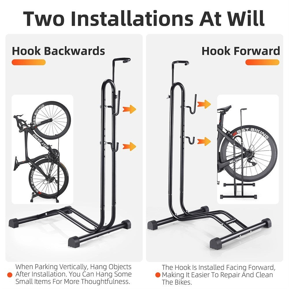 Upright Bike Stand Premium Vertical Adjustable Bicycle Floor Parking Rack Stand