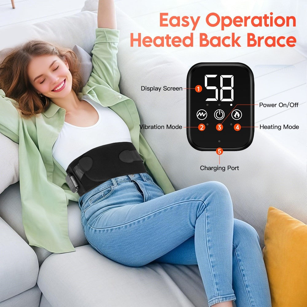 Heating Massage Waist Belt Cordless Pad Electric Heat Wrap For Back Relief