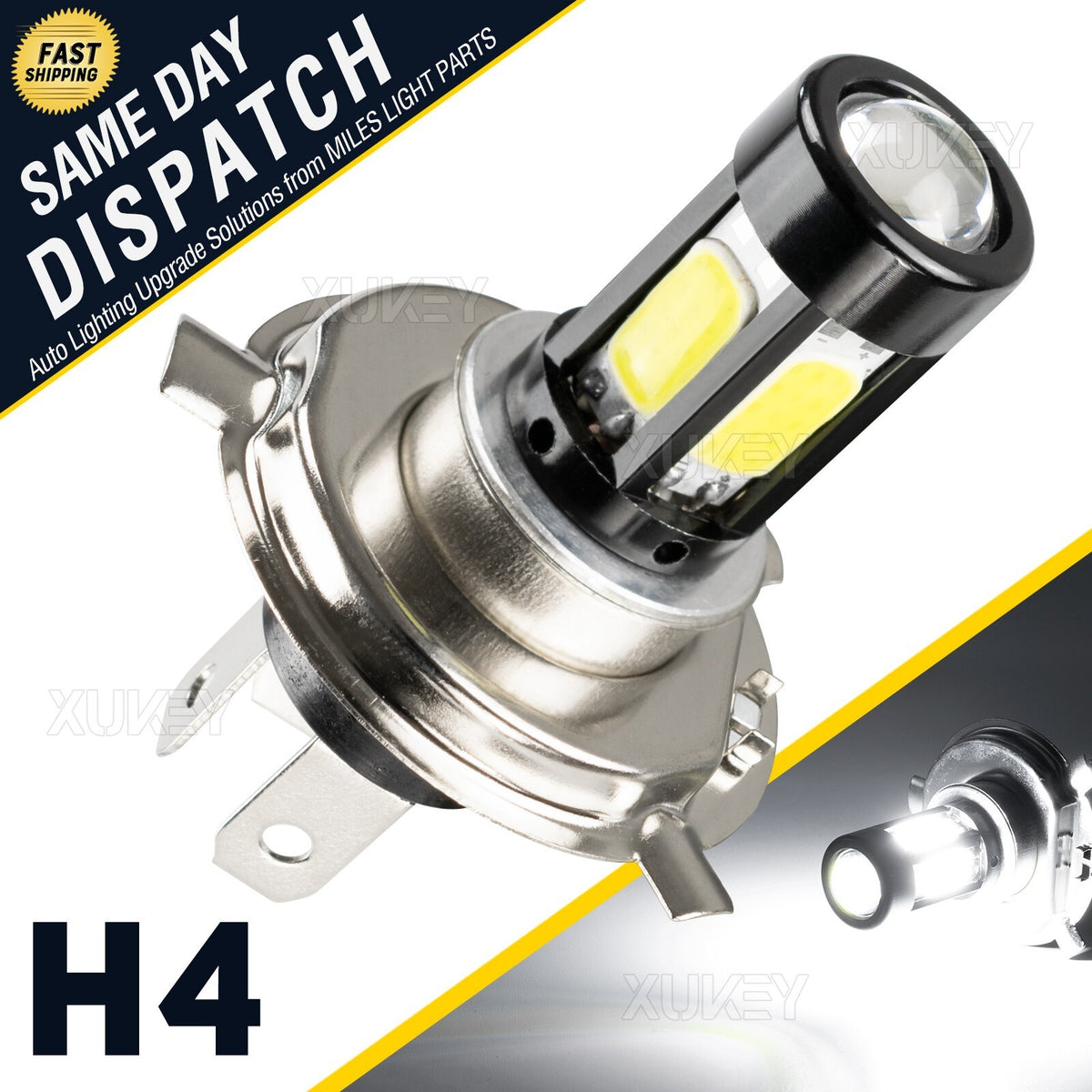 H4 Led Motorcycle Headlight SMD High/Low Beam Bulbs Lamp Light 472 Motorbike HS1